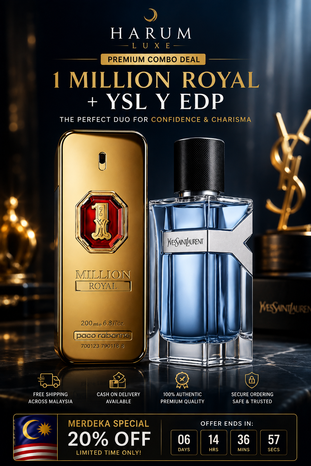 1 Million Royal + YSL Y Eau de Parfum Premium Combo Deal