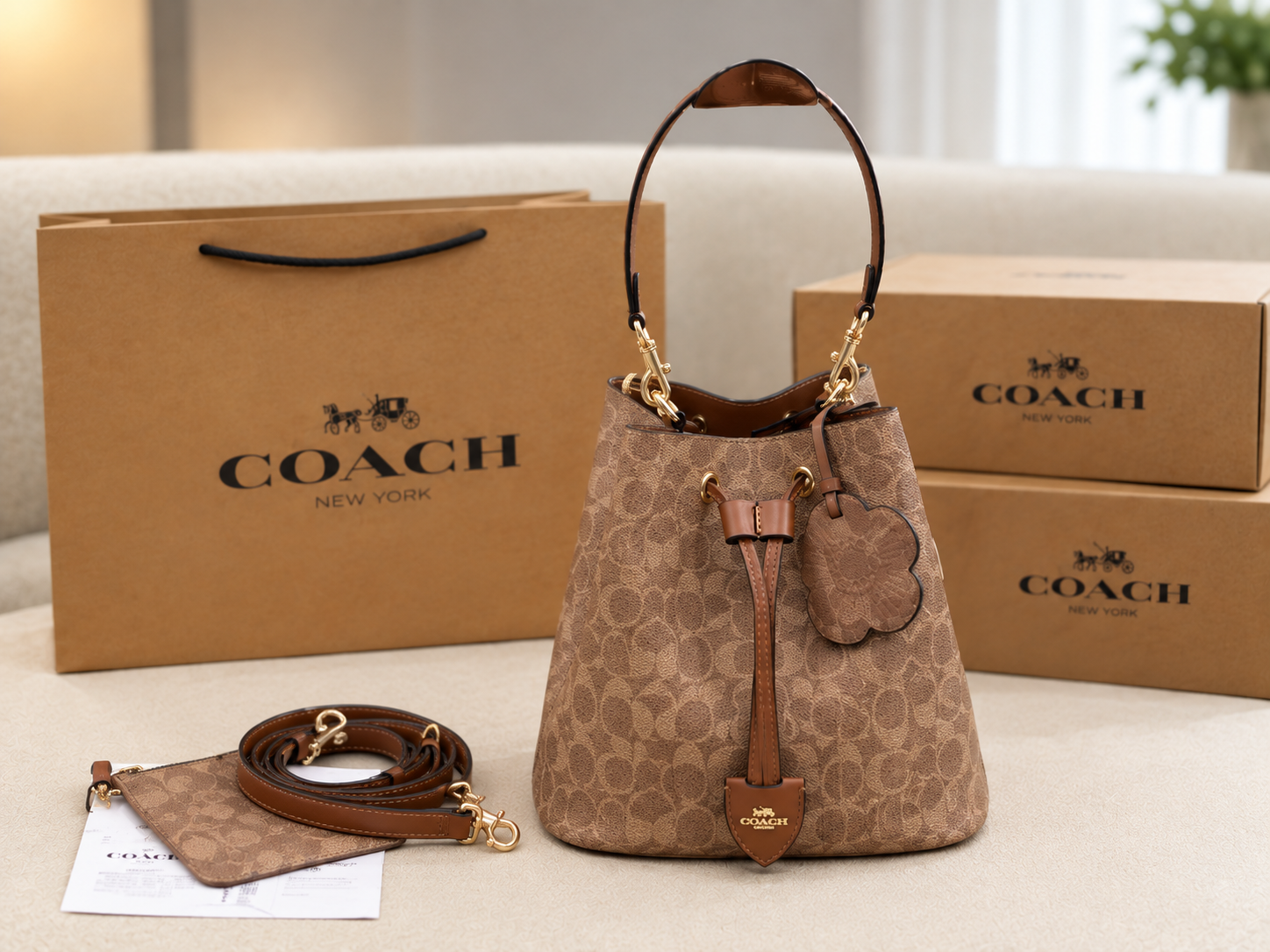 Premium Leather Bucket Shoulder Bag – CBH07