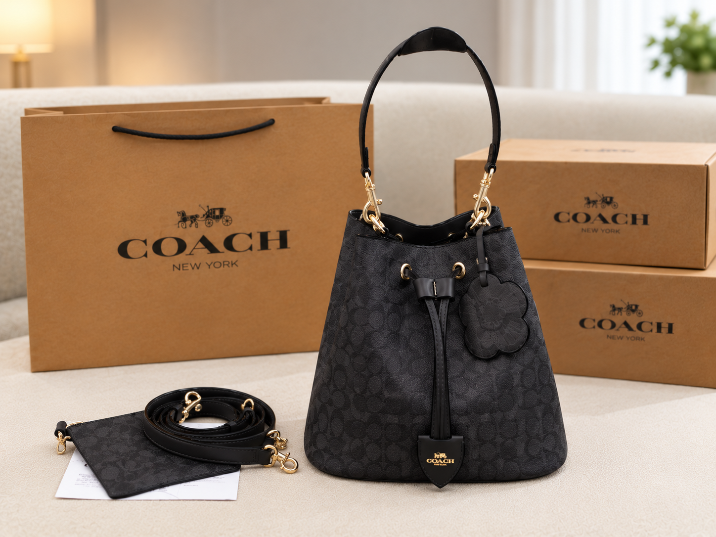 Premium Leather Bucket Shoulder Bag – CBH07