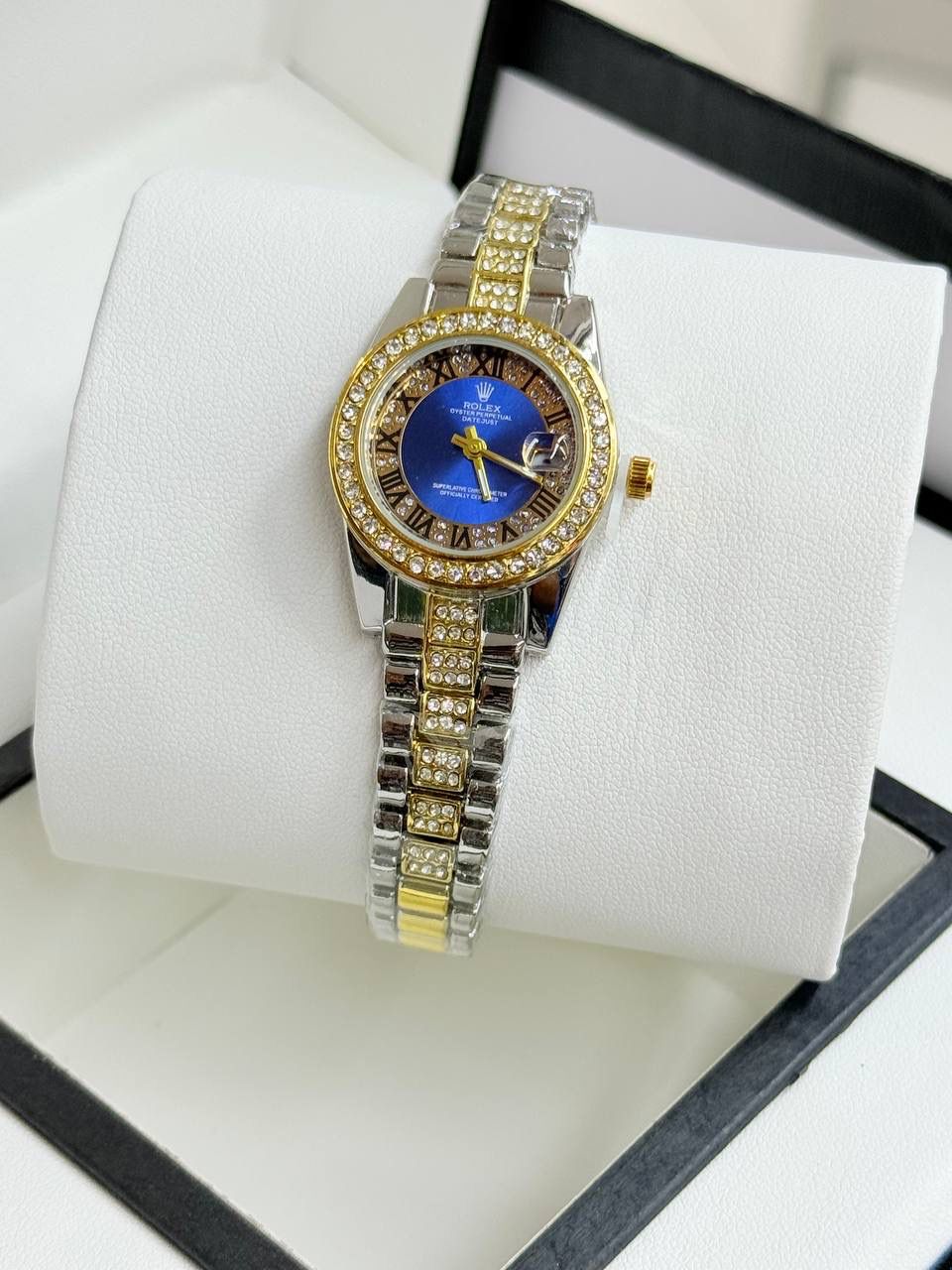 Ladies Roman Numeral Crystal Bracelet Watch
