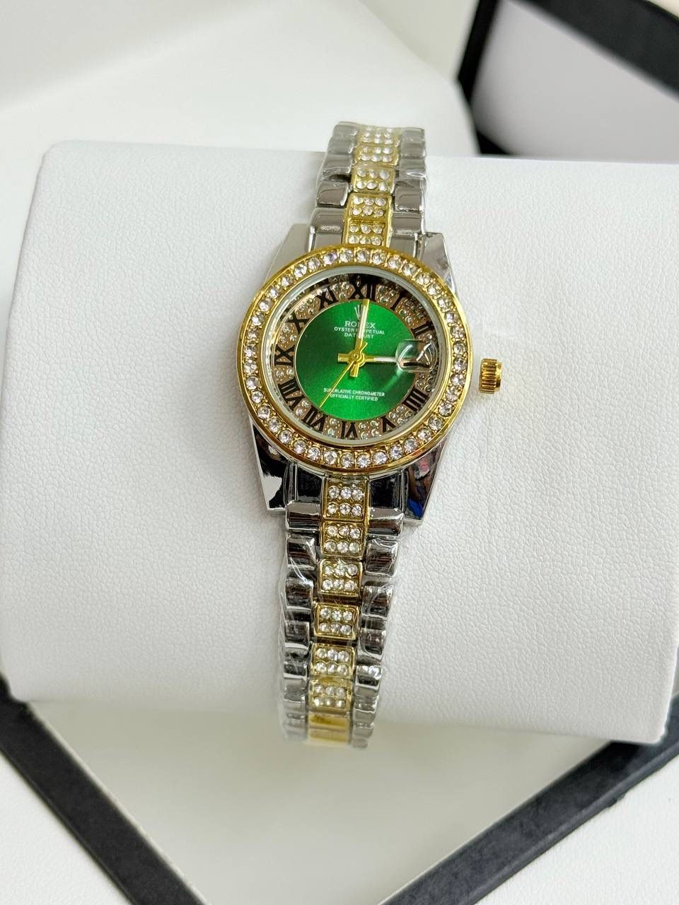 Ladies Roman Numeral Crystal Bracelet Watch