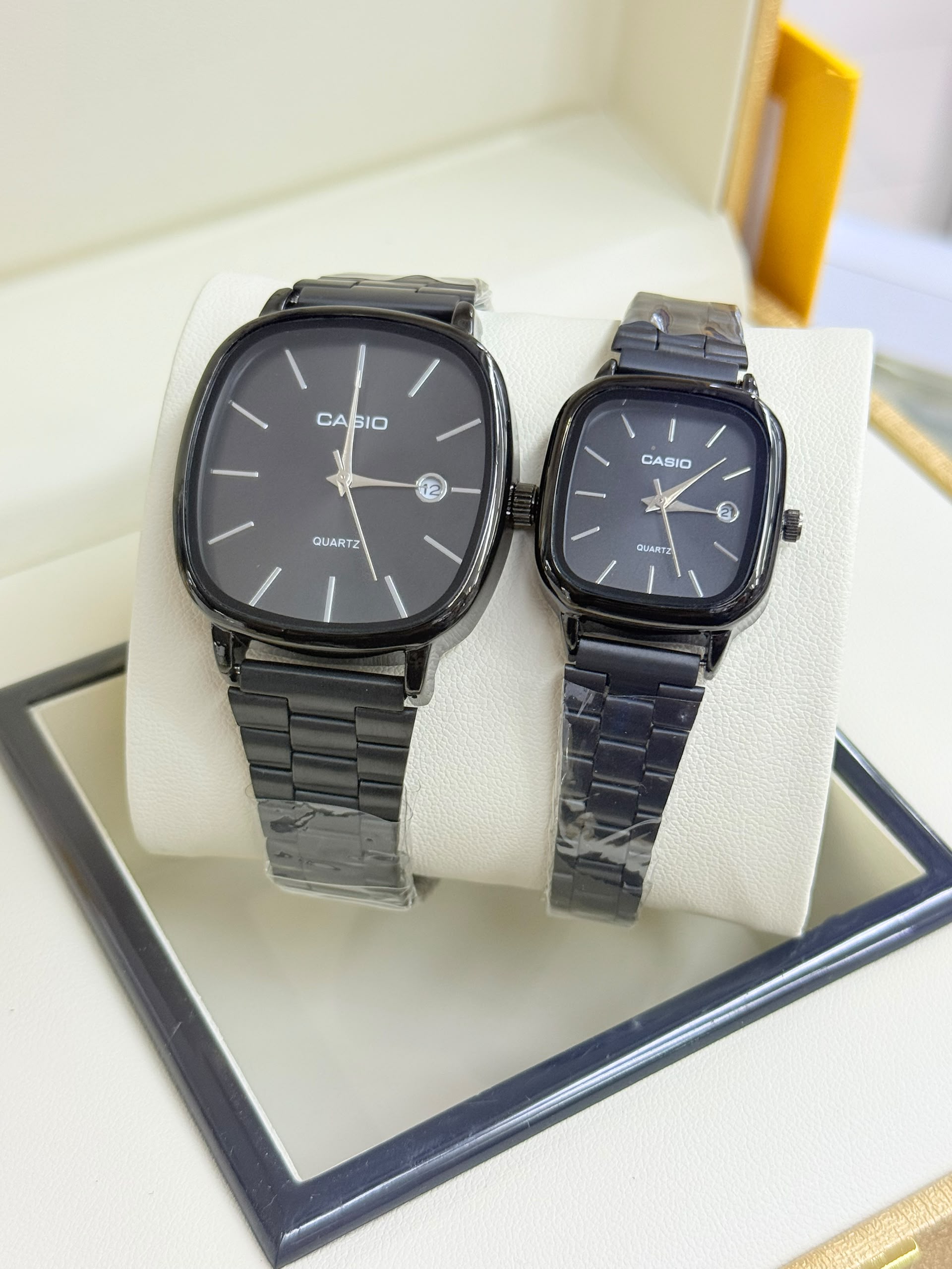Casio Men & Ladies Couple Watch – Silver Couple – Blue Dial
