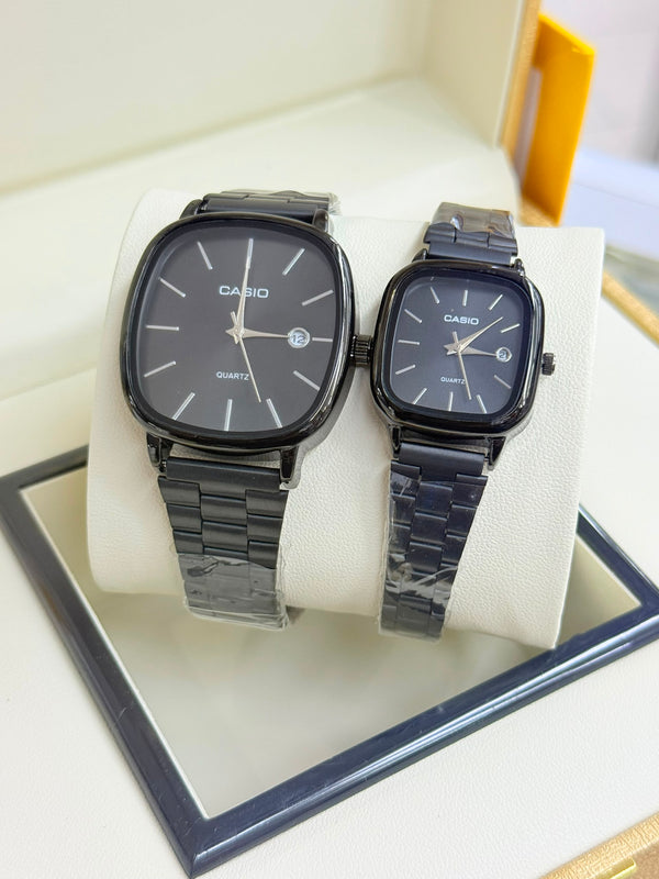 Casio Men & Ladies Couple Watch – Silver Couple – Blue Dial