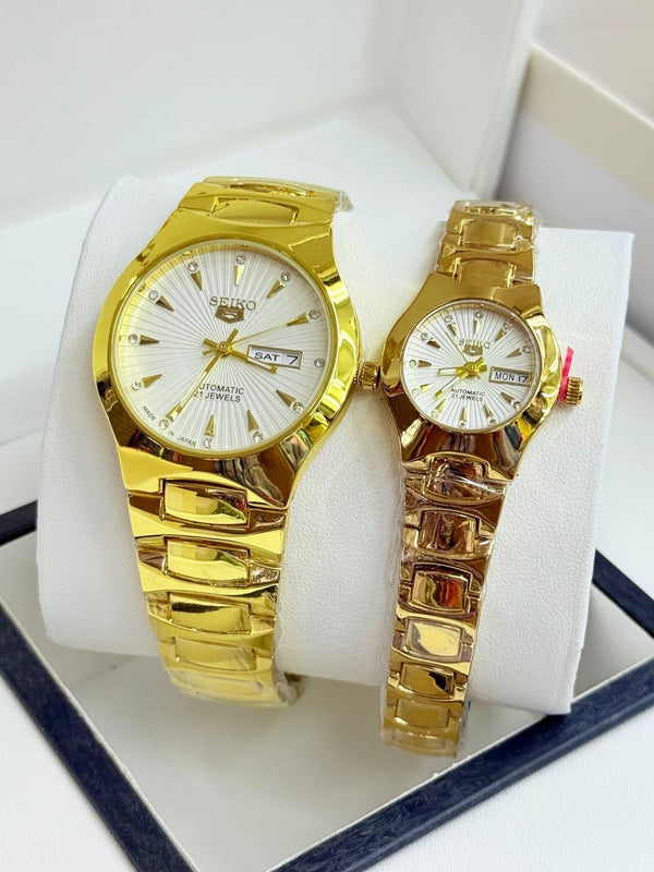 Design 11 – Black Dial Silver couple watch set