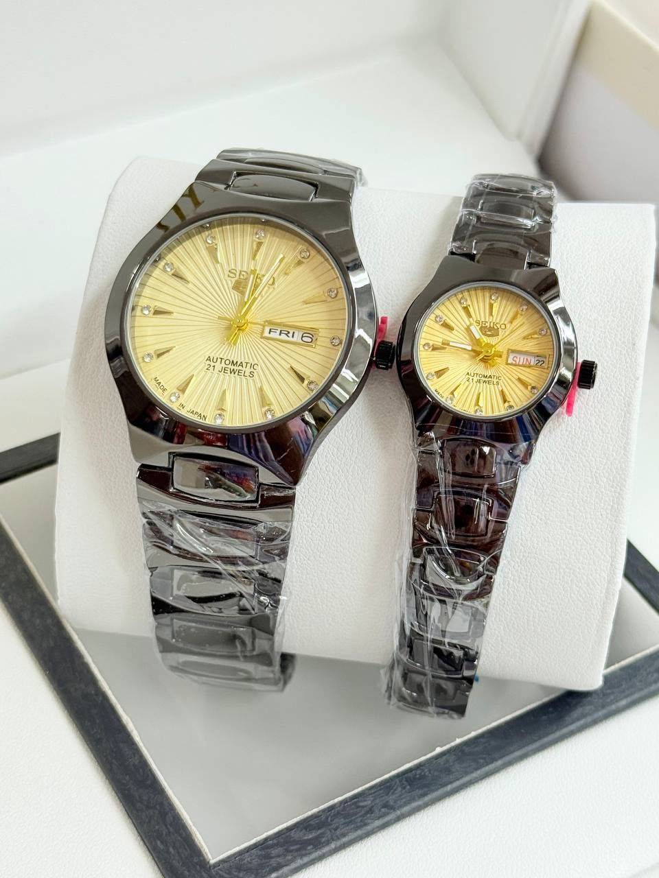 Design 7 – Blue Dial Black Gold couple watch set