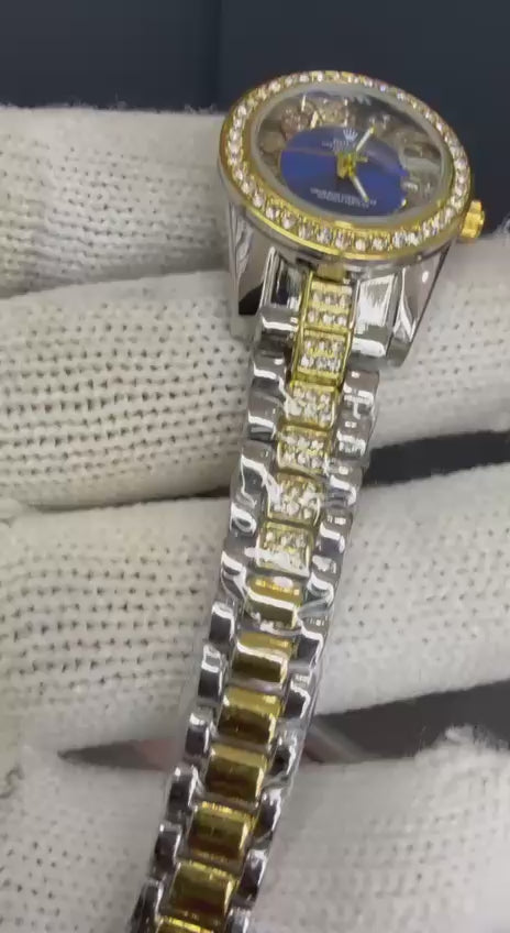 Ladies Roman Numeral Crystal Bracelet Watch